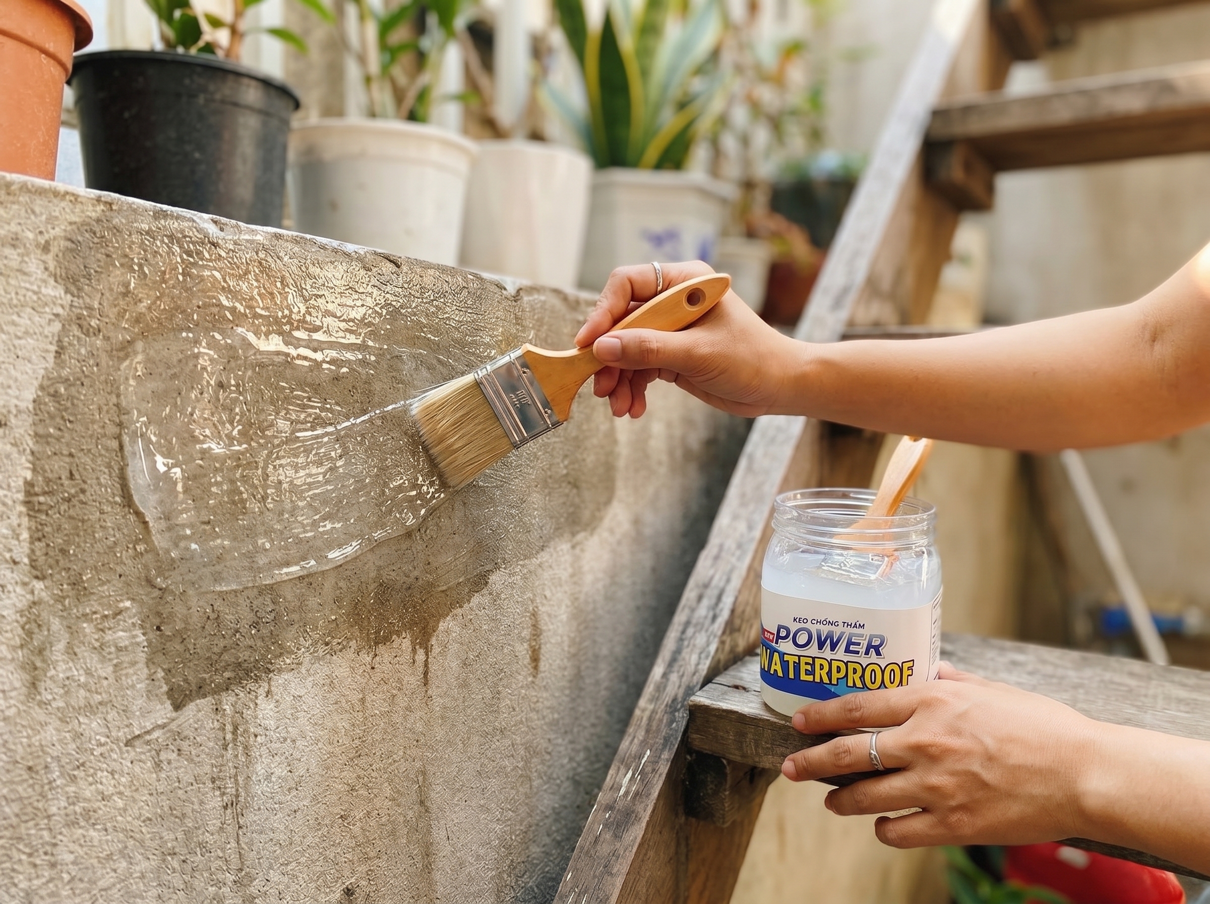 Các bước thi công keo chống thấm Mạnh Thủy